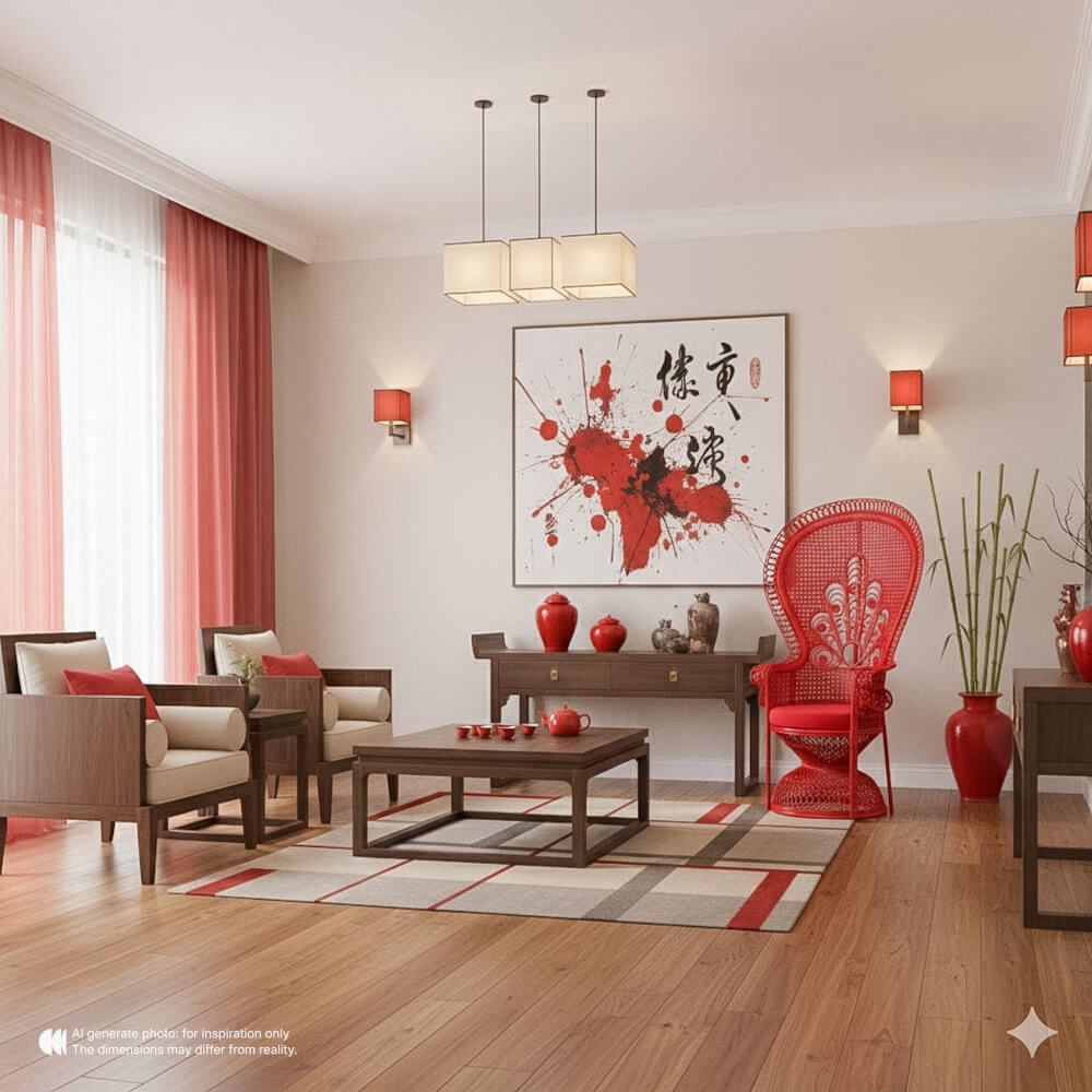 เก้าอี้หวายแท้ PISAMAI รุ่น PRINCESS CHAIR เก้าอี้นางงาม ขนาด 75*55*150 ซม. สีแดง